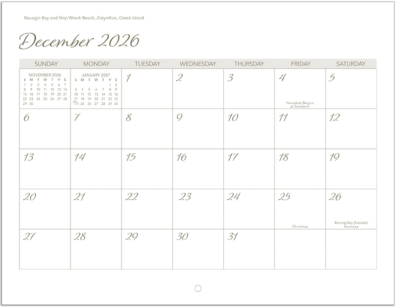 Scenic Beaches Wall Calendar DW27SBM