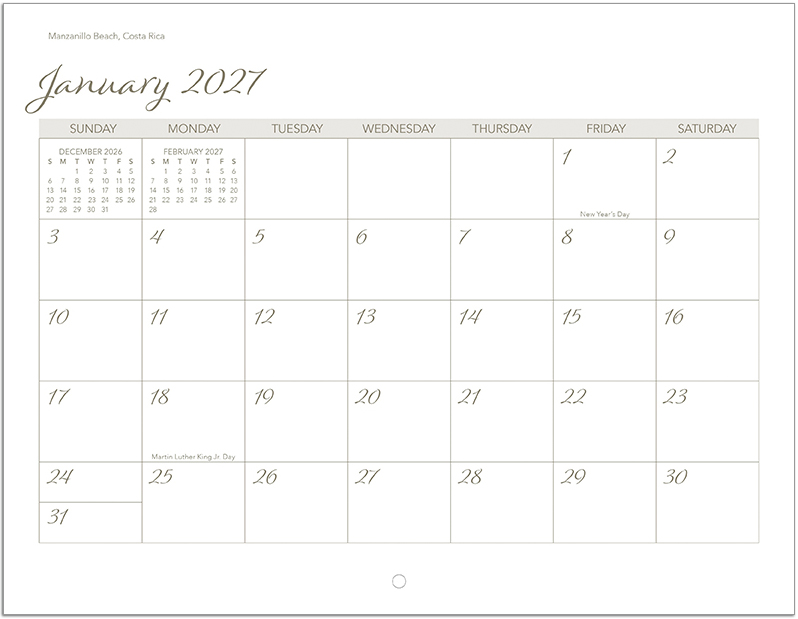 Scenic Beaches Wall Calendar DW27SBM