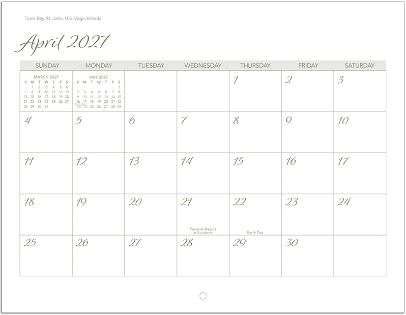 Scenic Beaches Wall Calendar DW27SBM