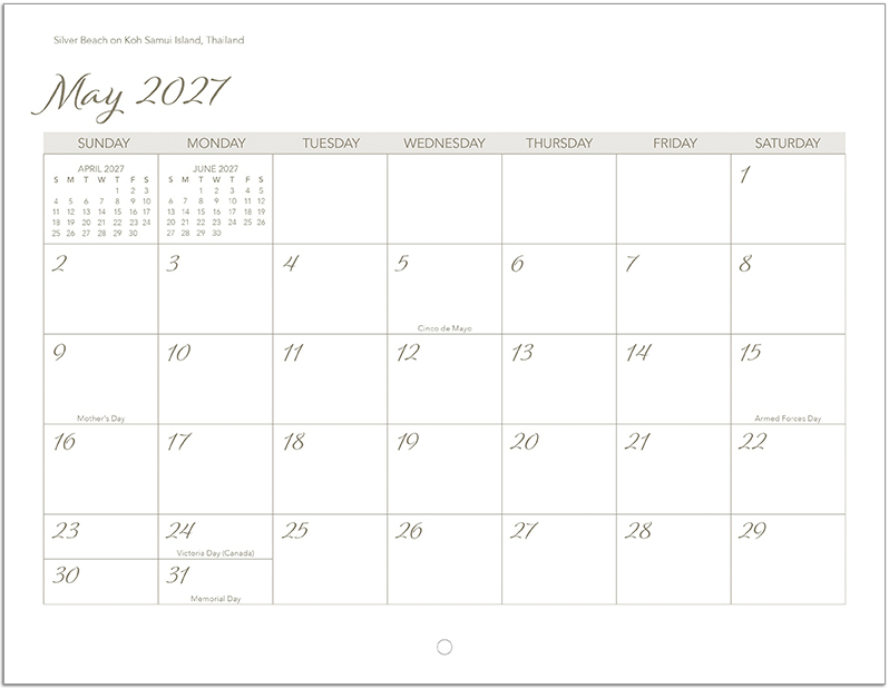 Scenic Beaches Wall Calendar DW27SBM