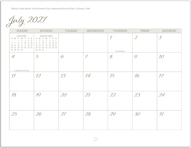 Scenic Beaches Wall Calendar DW27SBM