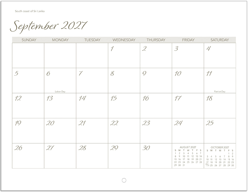 Scenic Beaches Wall Calendar DW27SBM