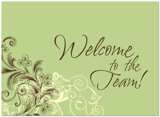 Welcome Flourish Card A3066U-Y