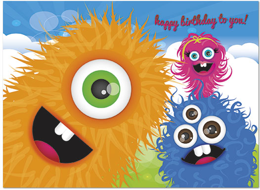 Monster Bash Birthday Card A5024U-Y