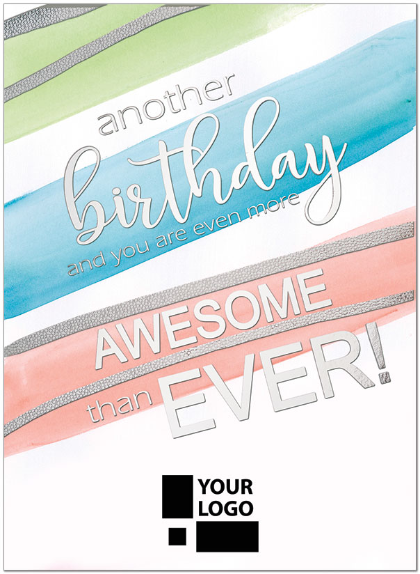 Awesome Birthday Logo Card D1664U-4W