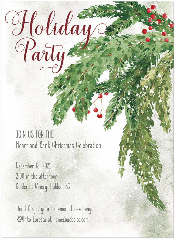 Painted Evergreens Invitation D1797U-4B