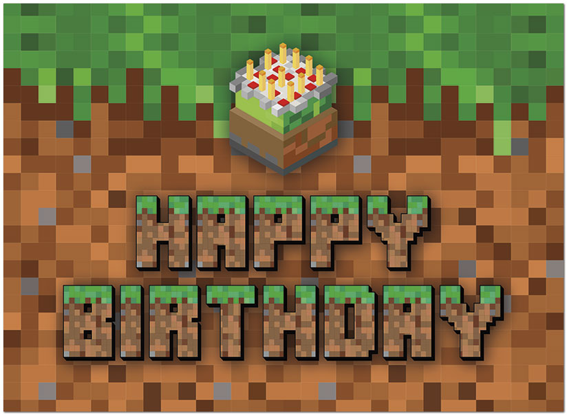 Pixel Party Birthday Card A2263U-Y