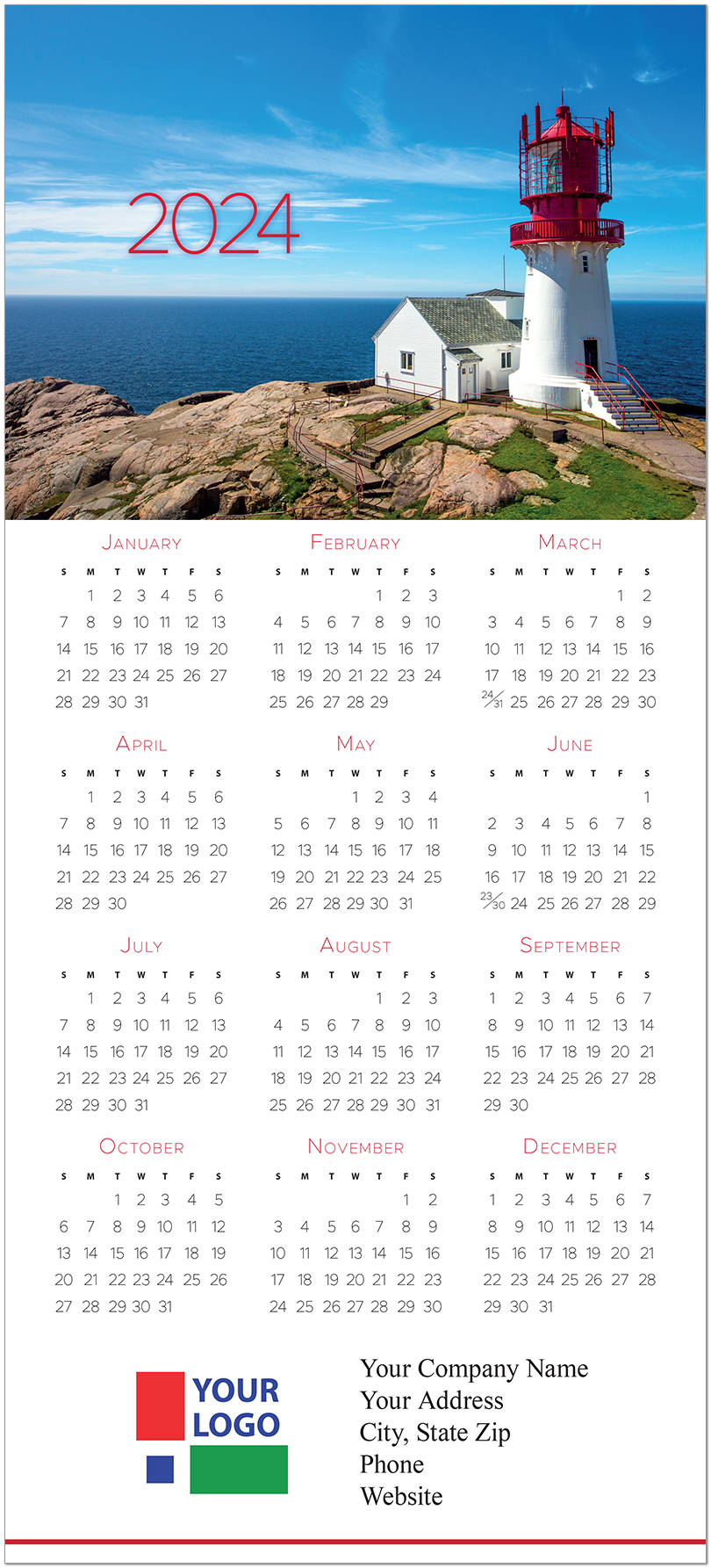 Lighthouse Calendar Card C2578U-AA