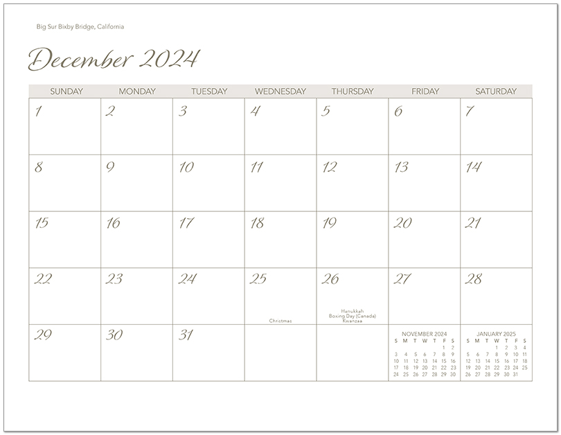 Scenic Beaches Wall Calendar DWP1524