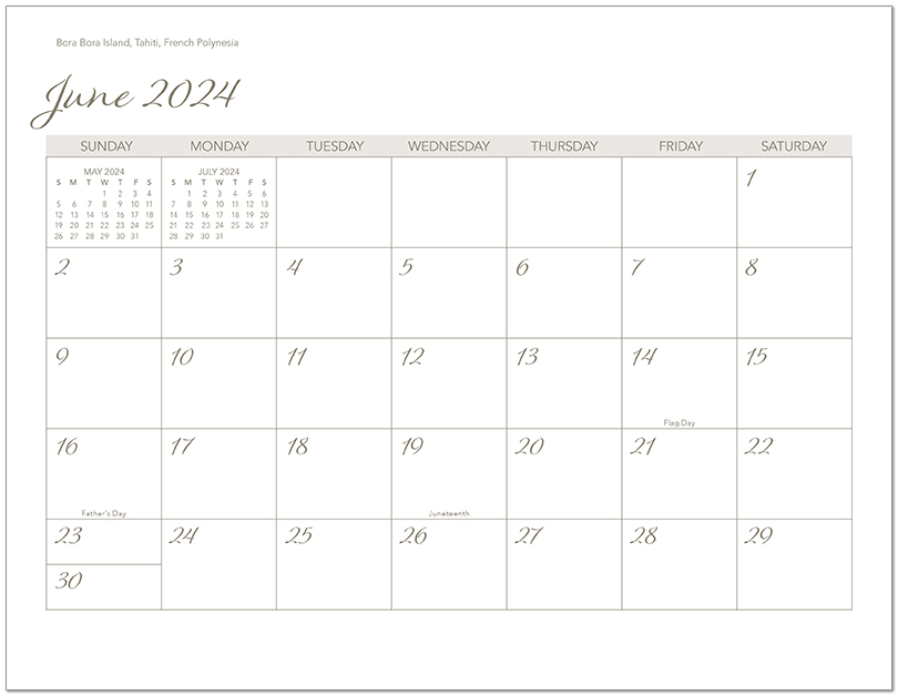 Scenic Beaches Wall Calendar DWP1524