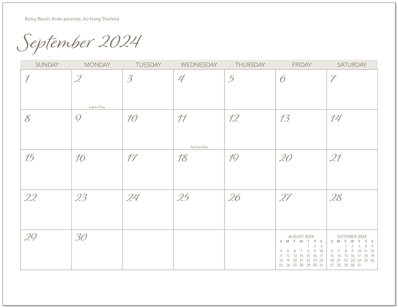 Scenic Beaches Wall Calendar DWP1524