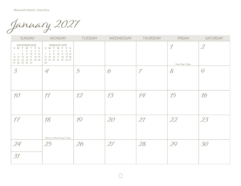 Scenic Beaches Wall Calendar DW27SBM
