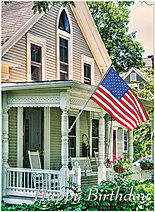 Patriotic Porch Birthday Card A5029U-X