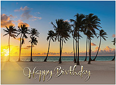 Palm Tree Paradise Birthday Card A8010U-X