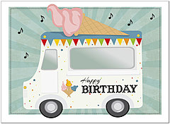 Ice Cream Truck Birthday Card A8022U-X