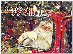 Vintage Santa Holiday Card D9202U-A