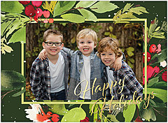 Painted Holly Photo Card D1782U-4B